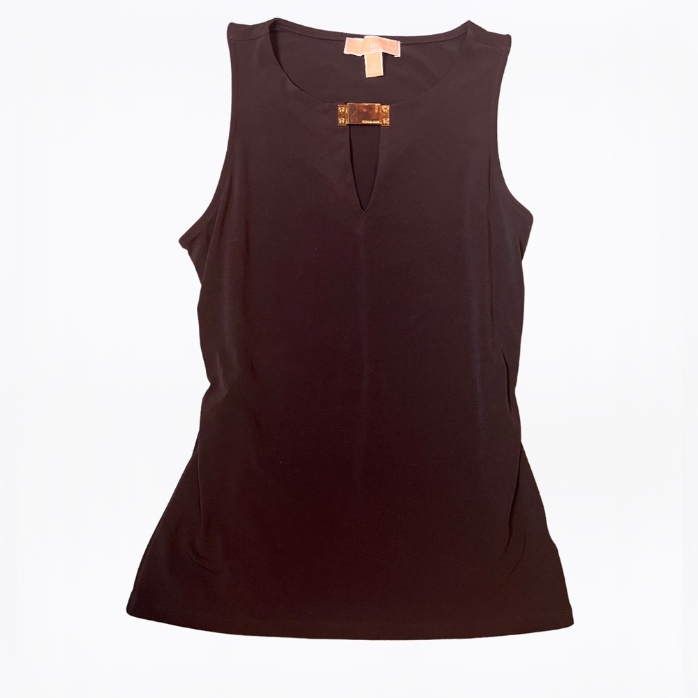 Michael Kors Small Black Keyhole Tank With Gold accent